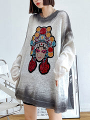 Loose Long Sleeve Casual Gradient Sweater