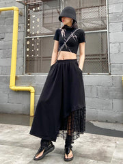 Casual Split-Joint Gauze A-Line Long Skirts