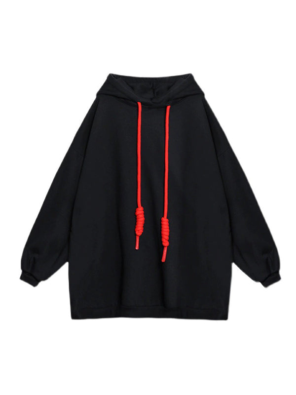 Original Cool Roomy Long Sleeves Pure Color Hoodies Tops