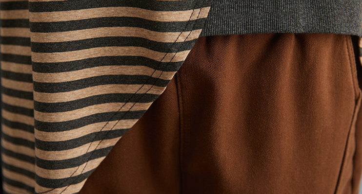 Women Striped High Neck Loose Bottoming Shirt