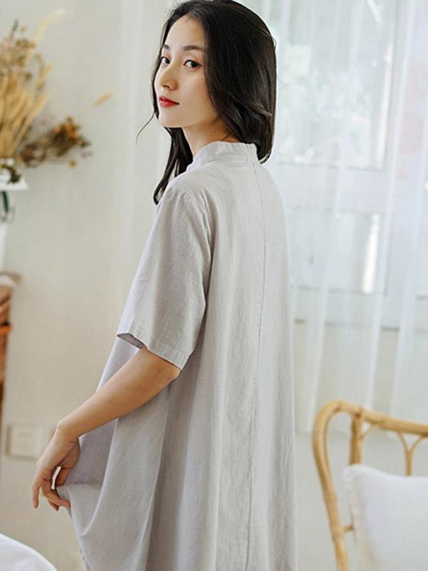 Loose Solid Color High-Low Casual T-Shirt