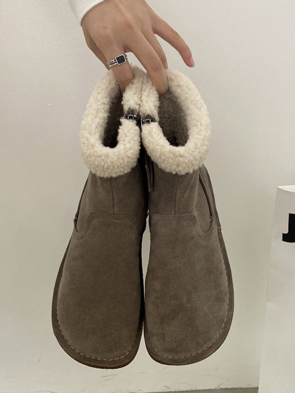 Flat Medium Tube And Fleece Snow Boots