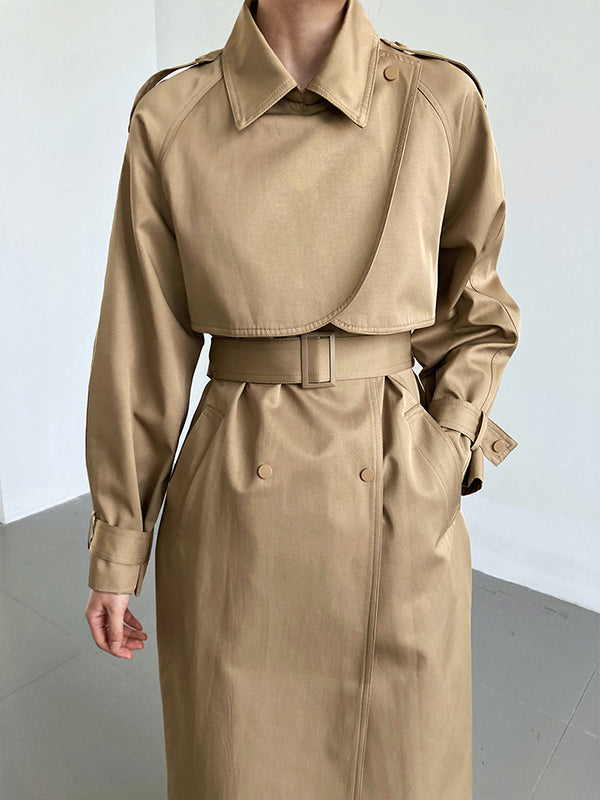 Casual Mid-Length Coat With Belt