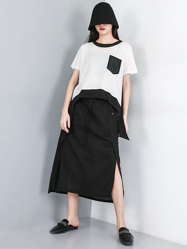 Split-side Asymmetric Skirt