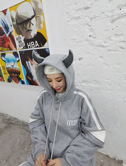Women Hooded Zipper Casual Sweatshirt