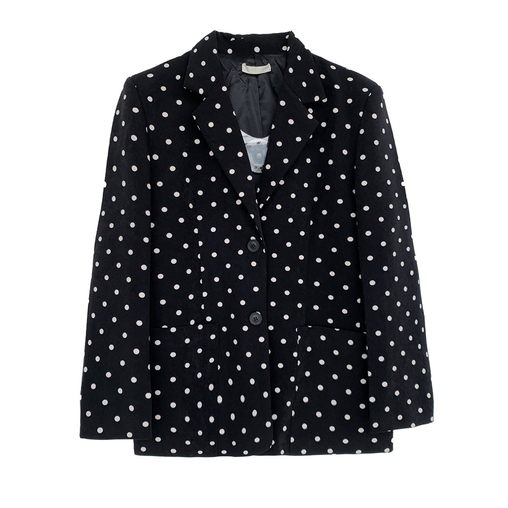 Polka Dot Long Sleeve Short Suit Outwear