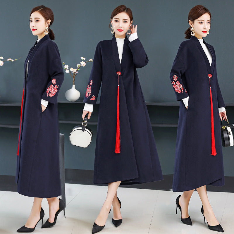 Retro Oriental Charm Solid Color Tang Suit  Overcoat