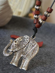 Sliver Elephant Pendant Necklace