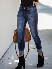 Mid-Waisted Casual Urban Skinny Leg Jean Pants