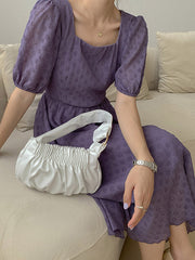 Fashion Solid Pleats Shoulder Bag