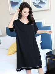 Loose Comfortable Simple V-Neck Pajamas