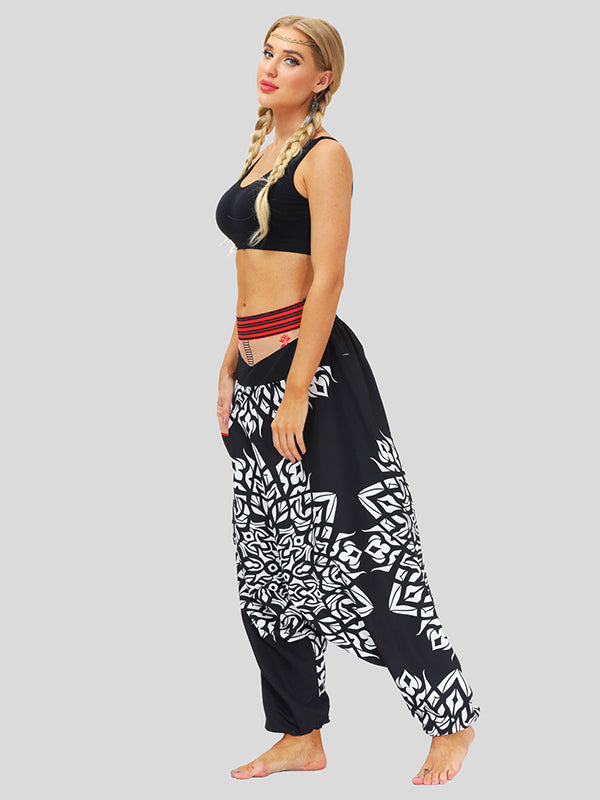 Digital Print Lantern Loose Casual Pants