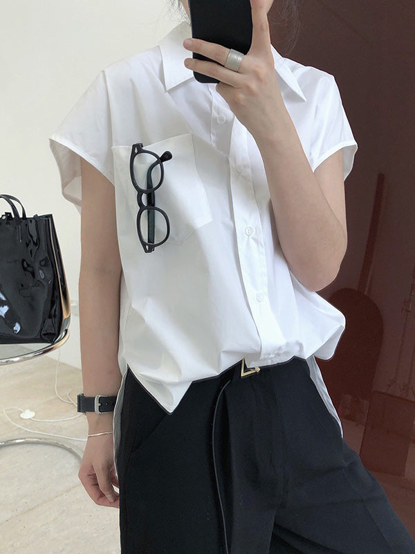 Original Solid Sleeveless Blouses&Shirts Tops