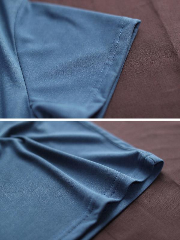 Solid Color V-Neck Simple T-Shirt