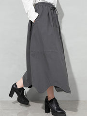 Women Solid Color Elastic Personality Irregular Skirt