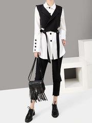 Tide Two-Pieces Vest And Shirt Sets