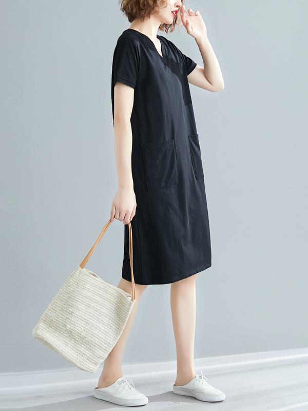 Loose Oversize Solid Midi Dress