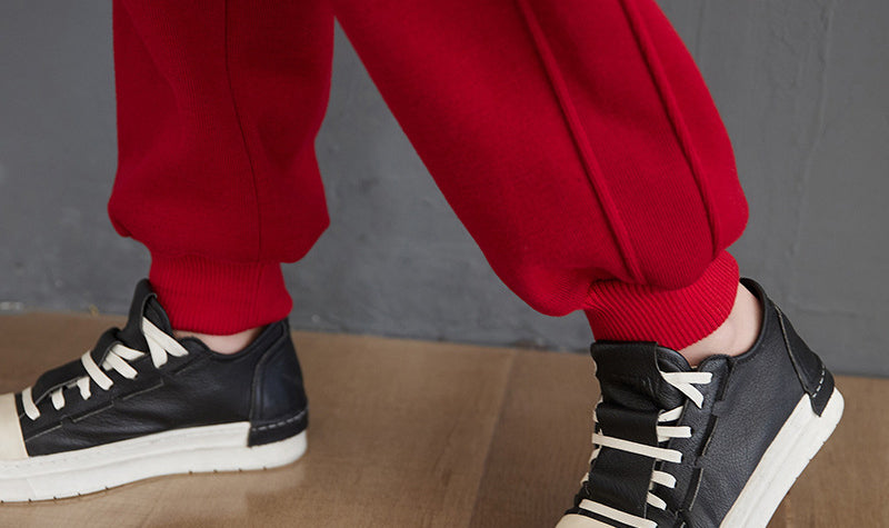 Loose Solid Color Fleece Harem Pants