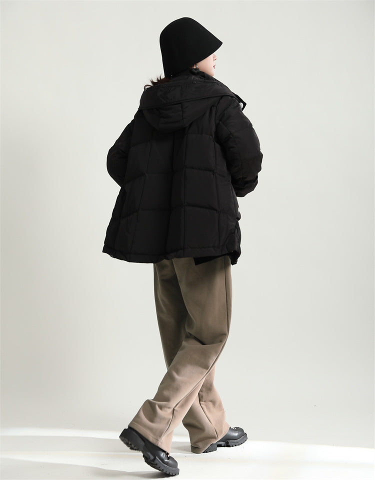 Hooded Short Loose Profile Down Coat