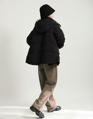 Hooded Short Loose Profile Down Coat