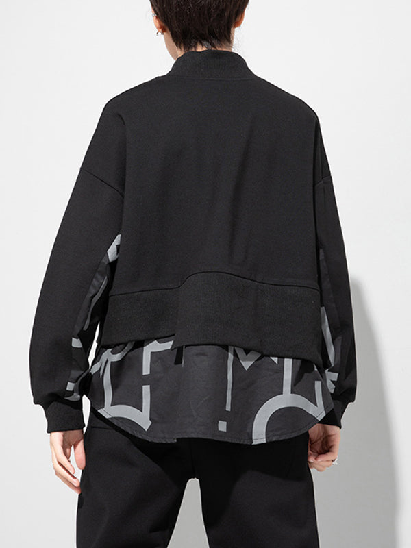 Women Splicing Irregular Casual Sweatshirt