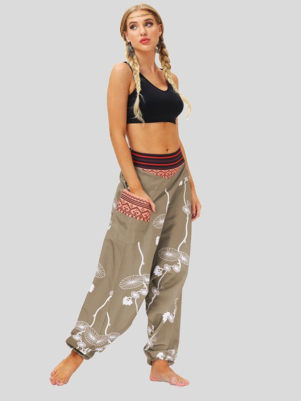 Digital Print Lantern Loose Casual Pants