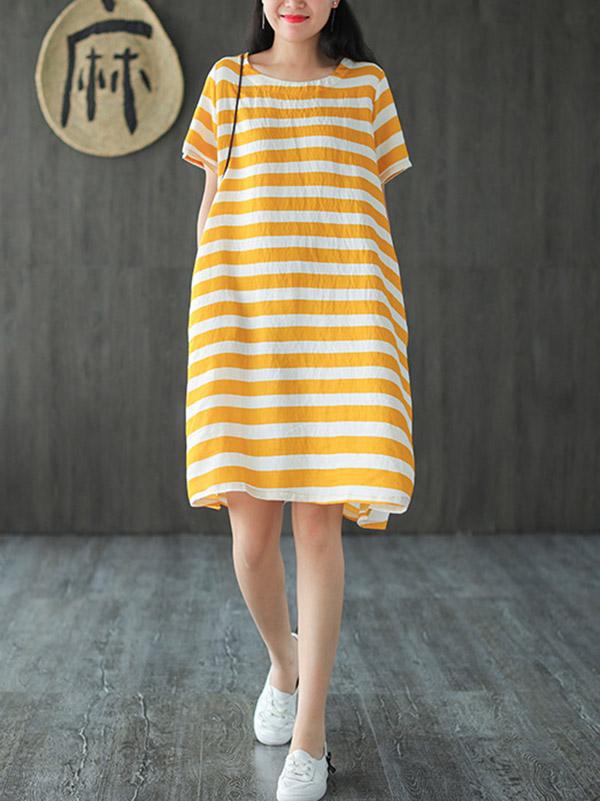 Original Stripe Round-Neck Dress