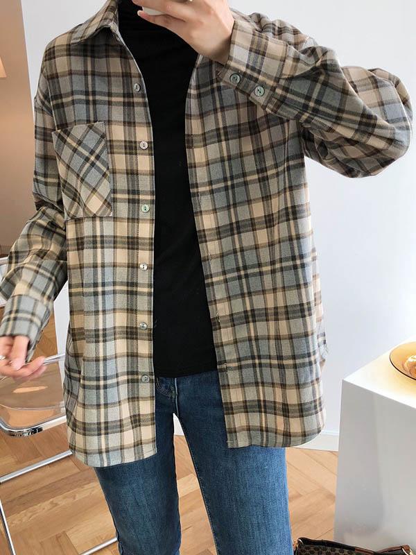 Vintage Plaid Casual Shirt