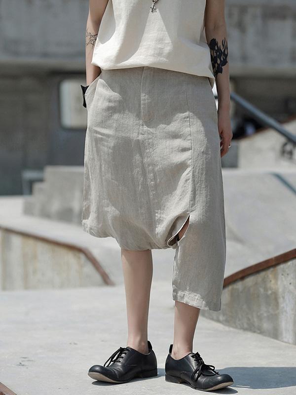 Original Designed Irregular Linen Harem Pants