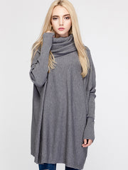 Loose Solid Color Turtleneck Pullover Sweater