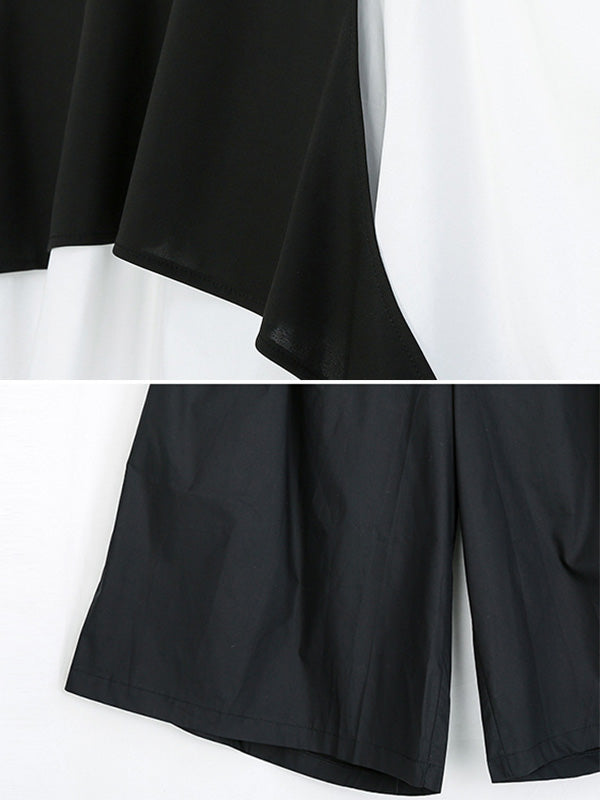 Three Piece Original Solid Vest& T-Shirt&Wide Leg Shorts
