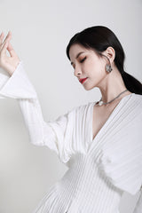 V-Neck Flared Sleeves Spring Top