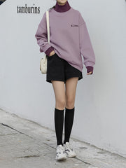 Women Casual High Neck Pullover Sweatshirt