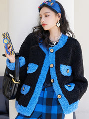 Casual Fashion Matching Color Loose Coat