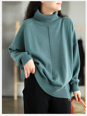 Women Retro Loose Padded Pullover Sweater