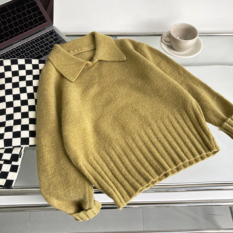 Simple Solid Color Turtleneck Sweater