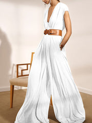 Sexy Temperament Sleeveless Loose Plus Size Jumpsuit
