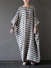 Vintage Loose Striped Dress