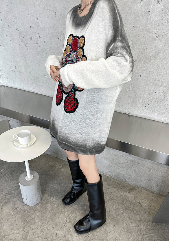 Loose Long Sleeve Casual Gradient Sweater