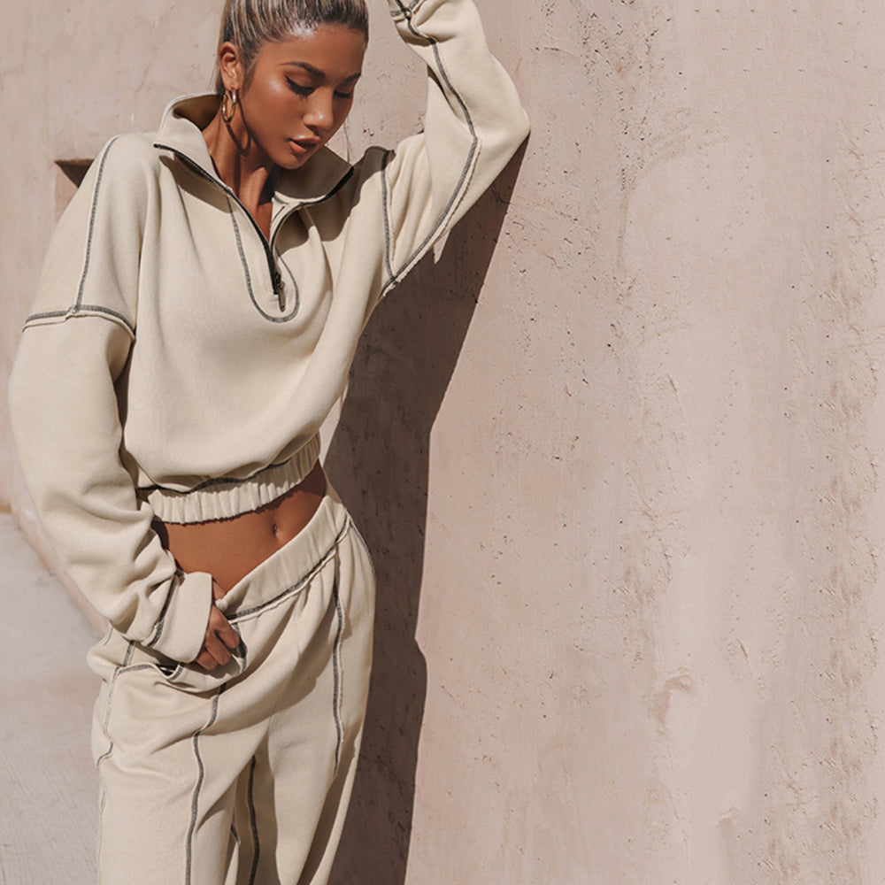 Two-Piece Sports And Casual Sweatshirt Suit