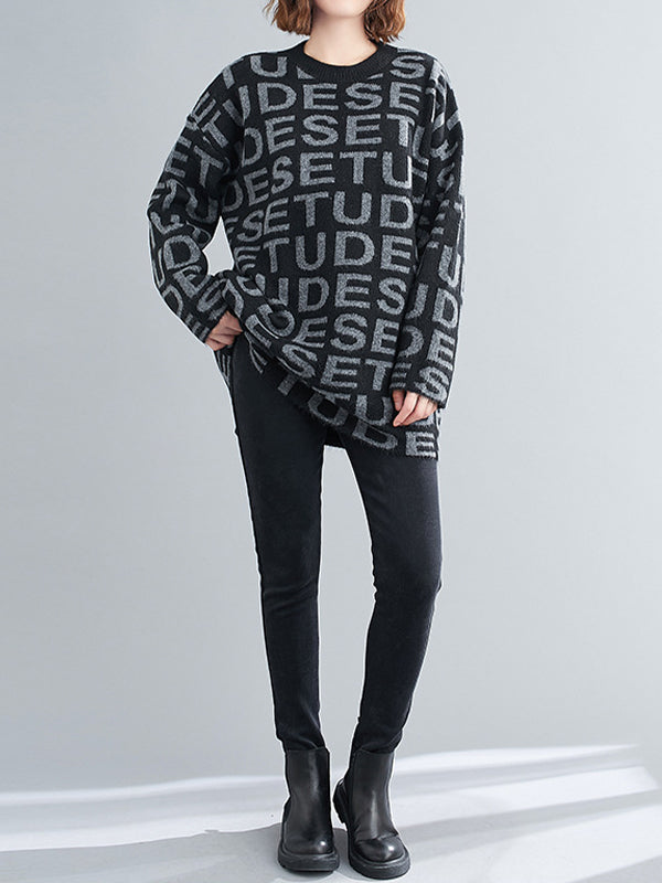 Women Print Personality Casual Sweater