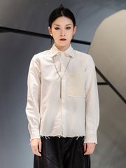 Simple Solid Color Lapel Collar Shirt