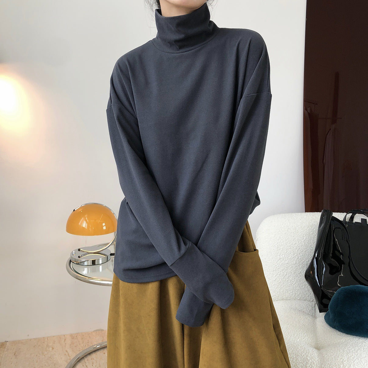 Simple Solid Color Loose T-Shirt Top