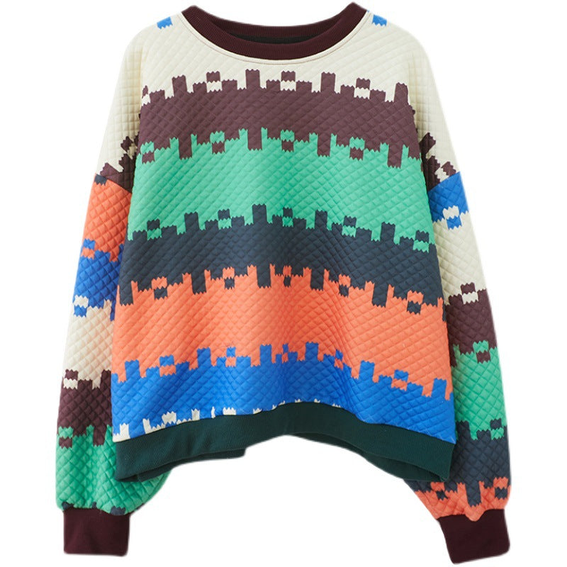 Loose Color-Block Splicing Sweatshit
