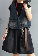 Women Retro Sleeveless Casual Vest