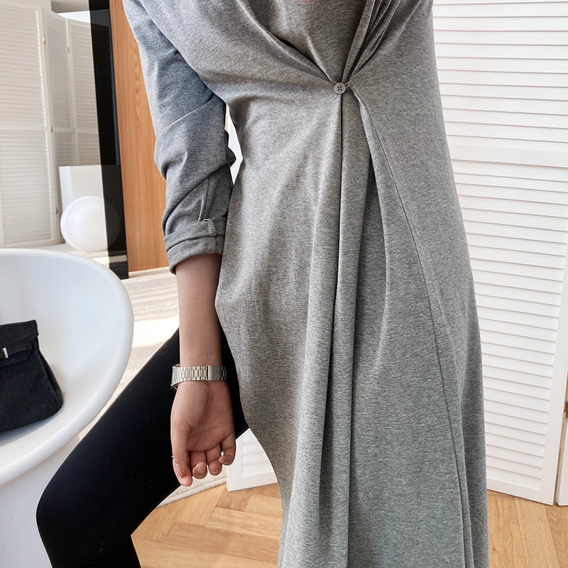 Women Casual Long Sleeve Bottoming Dress