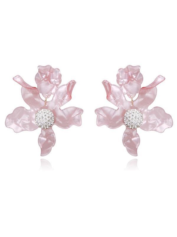 2 Color Flower Decorated Earring Accessories