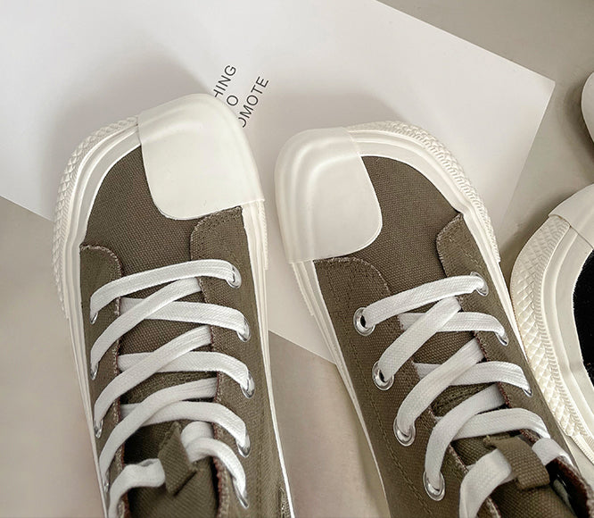 High-Top Breathable Flat Canvas Shoes