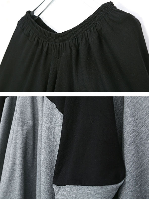 Roomy Wide Leg Contrast Color Elasticity Split-Joint Casual Pants Bottoms