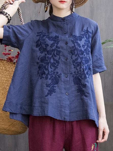 Comfortable Cotton A-line Embroidered Blouses